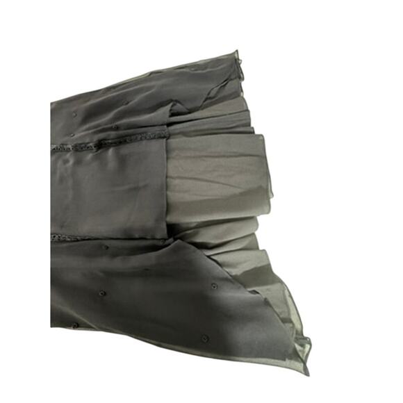 NWT!! "WEDNESDAY'S CHILD" Blk 100% Silk Sheer Beaded Dress Goth Hi Low Hem SZ M - Picture 13 of 15